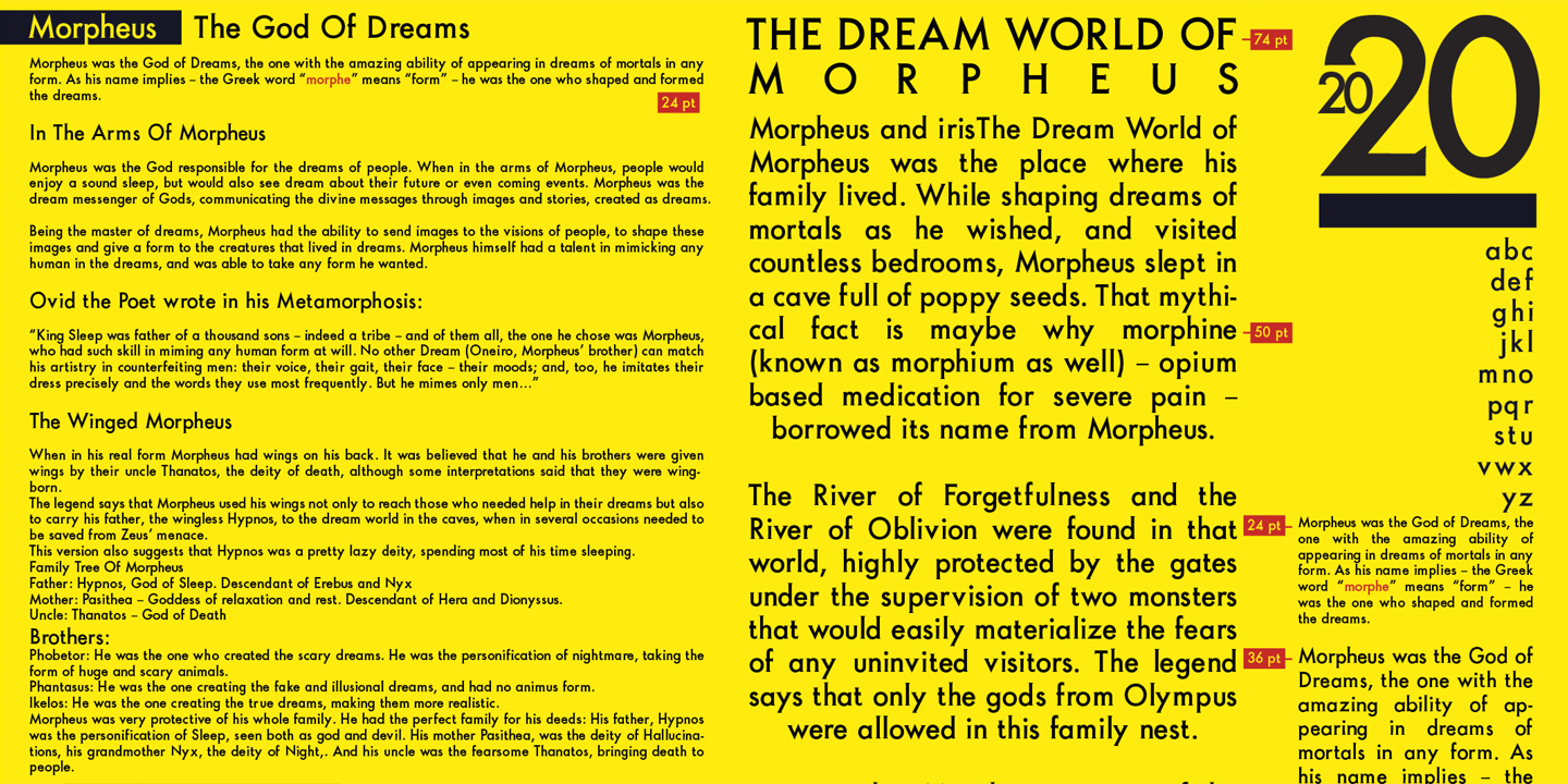 Przykładowa czcionka Morpheus Dream #9